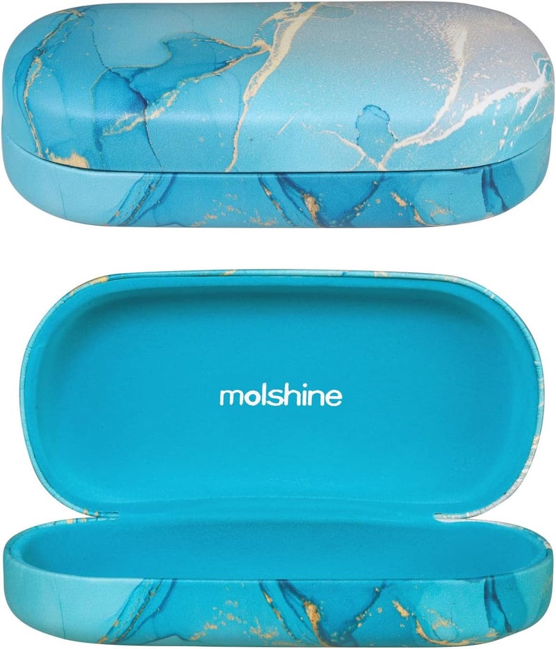 molshine Hard Shell Sunglasses Case,Classic Large Glasses Case for Women Men,Sunglass Eyeglasses - Image 1